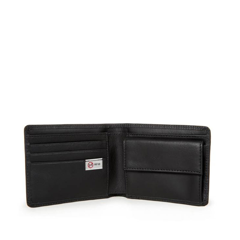 EASTPAK Drew RFID Leather Wallet - Black Ink
