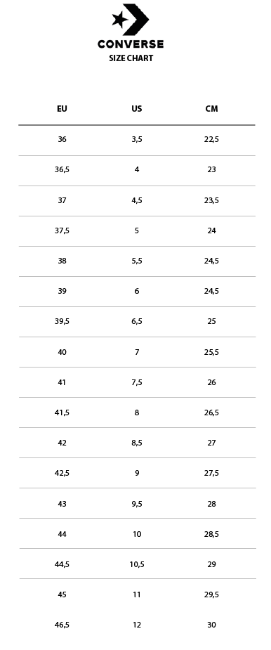 converse sizes