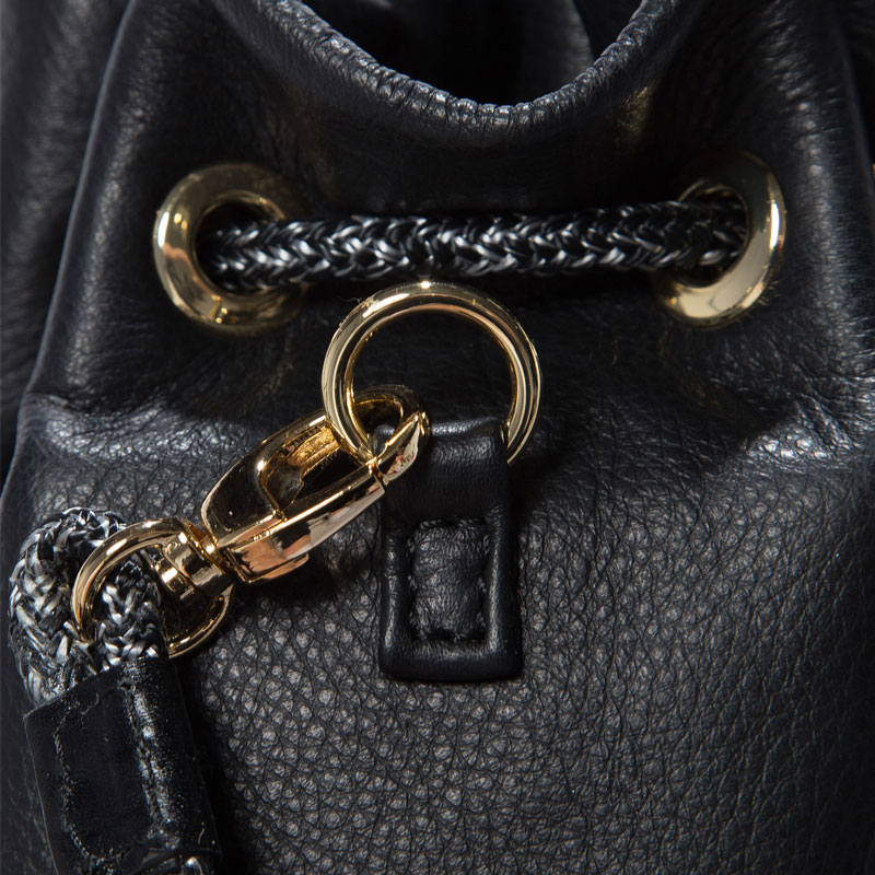 Mini Drawstring Leather Bag