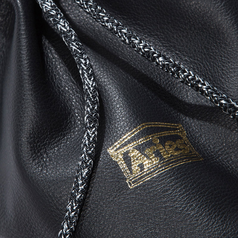 ARIES Bolso Mini Drawstring Leather - Black