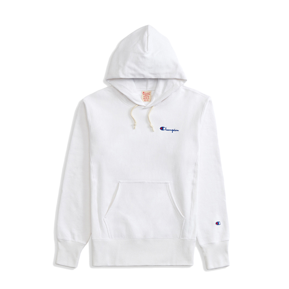 white champion logo hoodie
