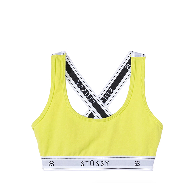 STUSSY Top Cross Back Crop - Safety Yellow