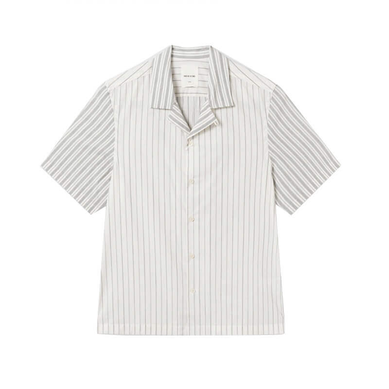 WOOD WOOD Camisa Brandon - Off White Stripes