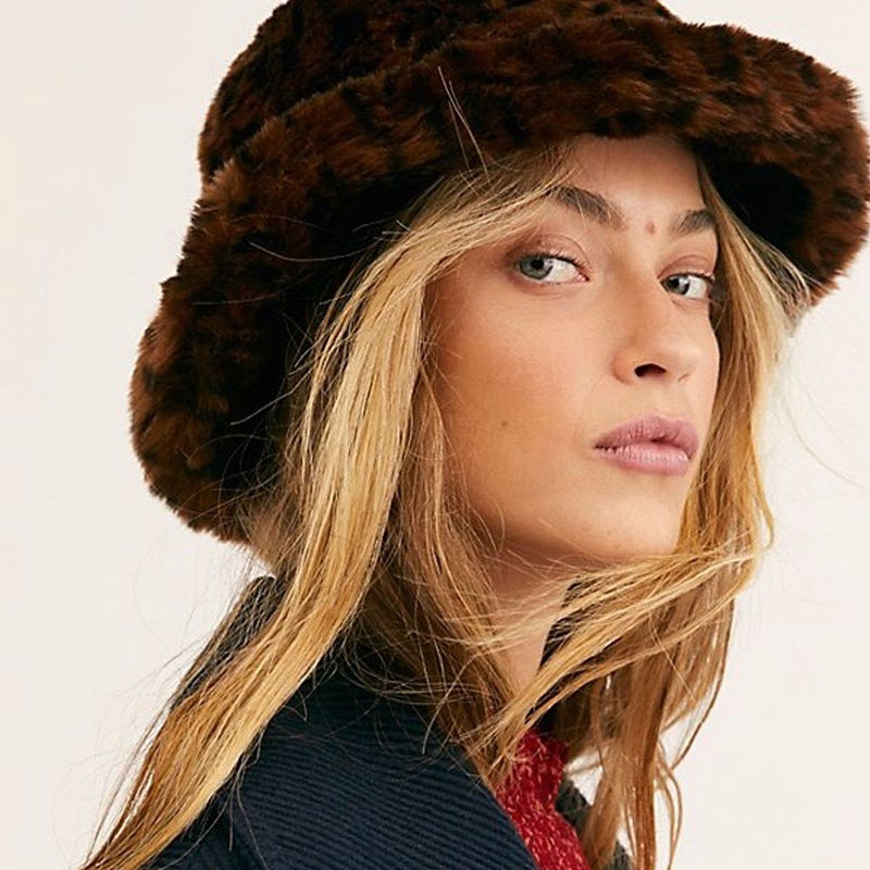 kangol faux fur casual bucket hat