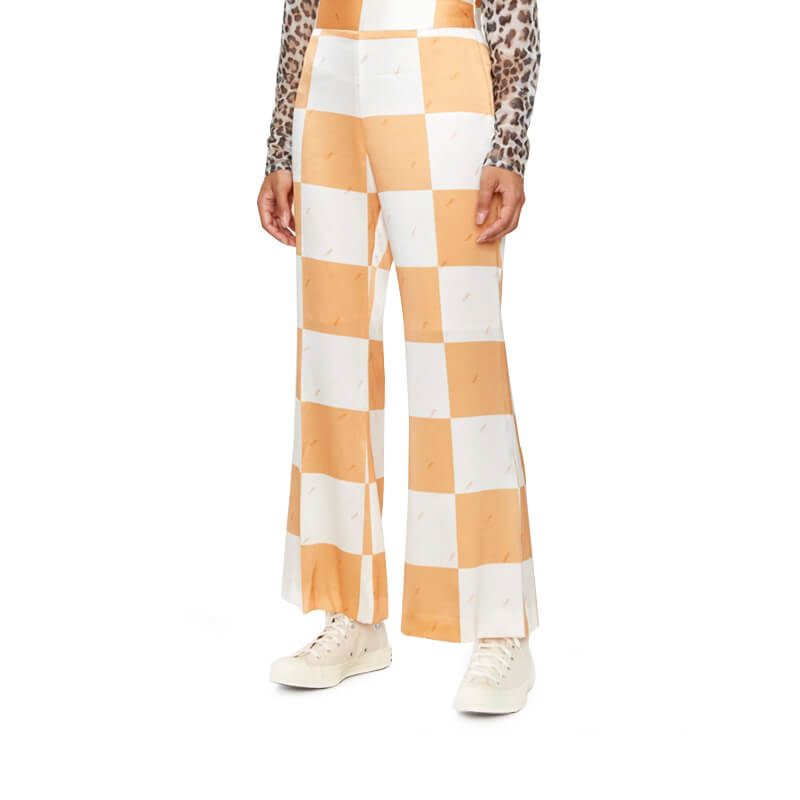 orange checkered pants