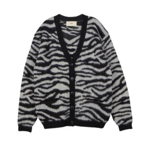 STAND ALONE Zebra Jacquard Cardigan – Black