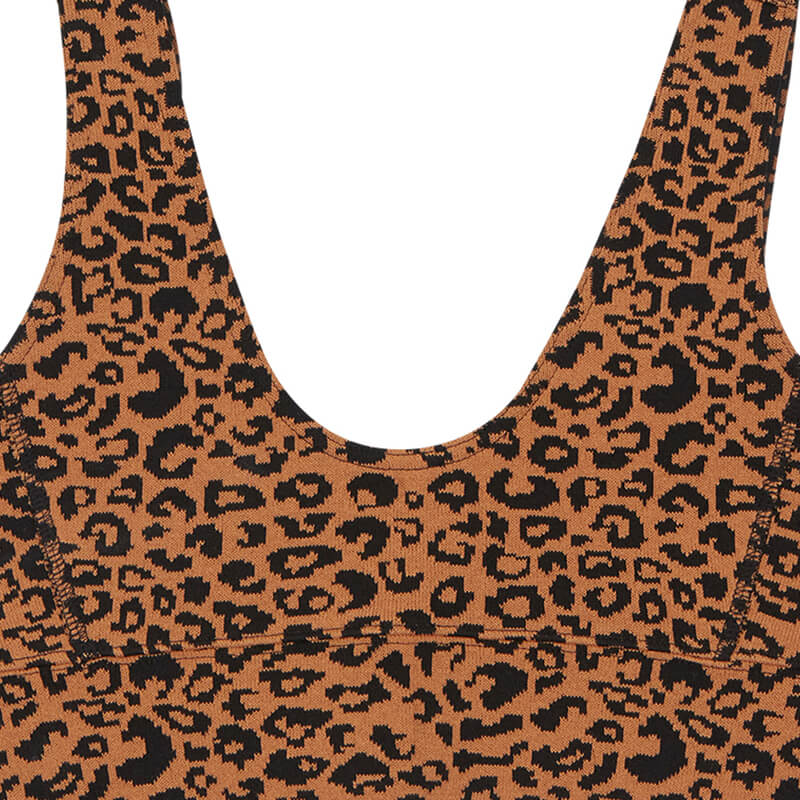 STAND ALONE Leopard Knit Bralet – Brown