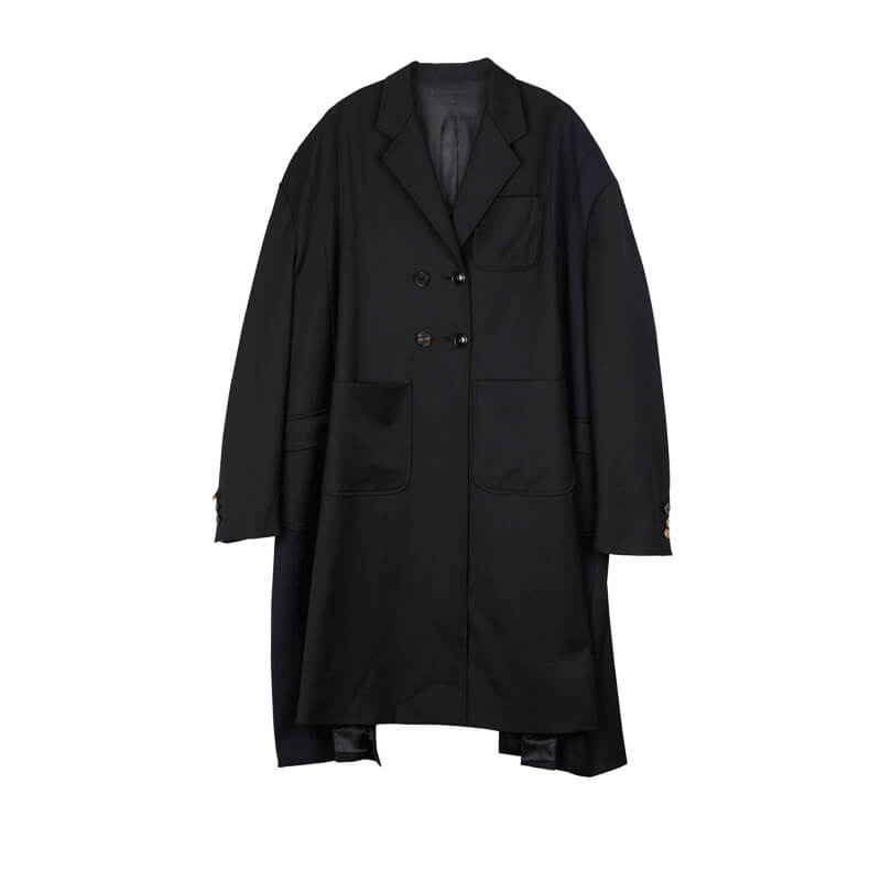 STAND ALONE Oversized Two Tone Coat - Black