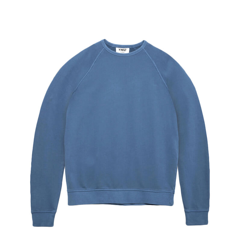 YMC Shrank Cotton Raglan Sweatshirt – Blue