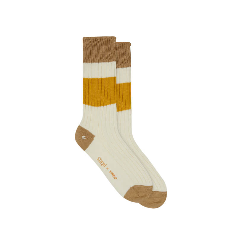 YMC Sport Cotton Rib Sport Socks – Ecru / Sand