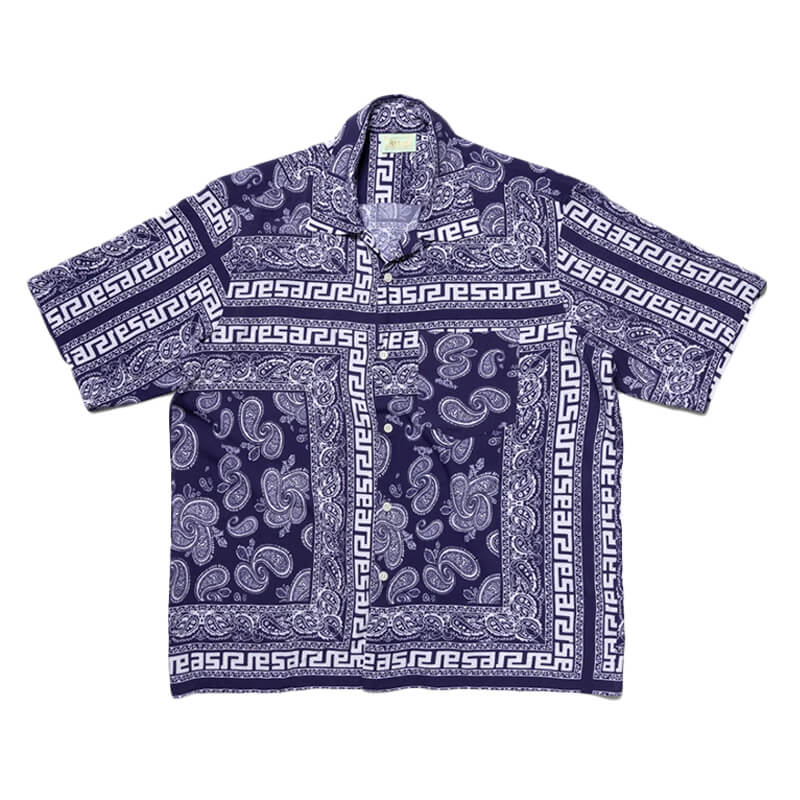 ARIES Bandana Print Hawaiian Shirt Navy TheRoom Barcelona