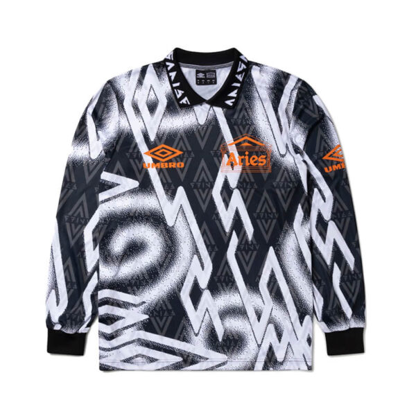 ARIES x UMBRO Camiseta LS Football - Black / White