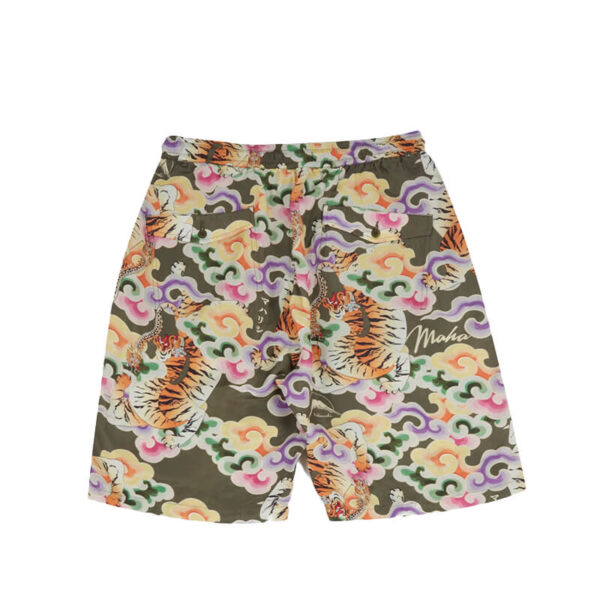 Tiger Swim Shorts Japanese Cupro Twill - Olive