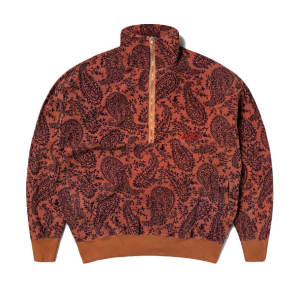 ARIES PAISLEY ARIES Paisley Reverse Fleece Half-Zip - CoralFLEECE HALFZIP JACKET