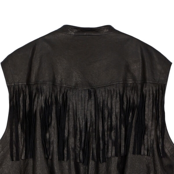 STAND ALONE Chaleco Fringe Leather - Black