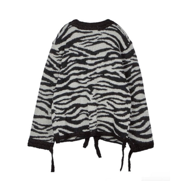 STAND ALONE JACQUARD WOOL CARDIGAN ZEBRA