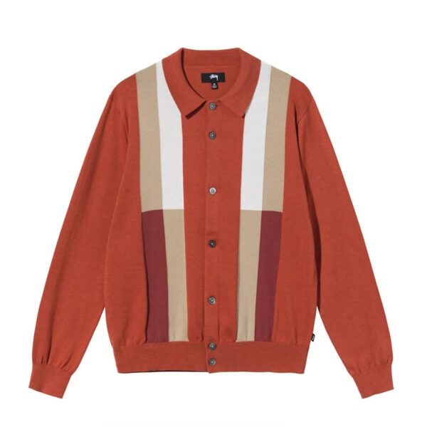 STUSSY Sweater Color Block - Burnt Orange