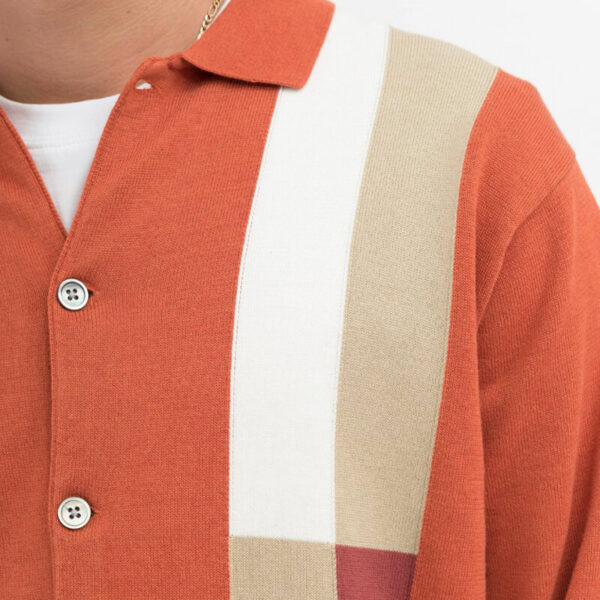 STUSSY Sweater Color Block - Burnt Orange