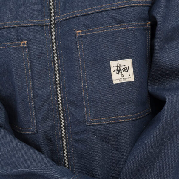 STUSSY DENIM ZIP UP WORK SHIRT