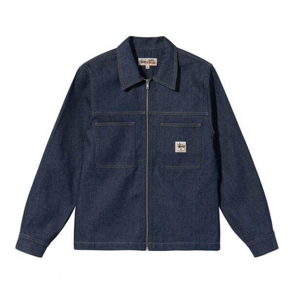 STUSSY DENIM ZIP UP WORK SHIRT