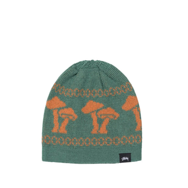 STUSSY MOHAIR MUSHROOM BEANIE GREEN