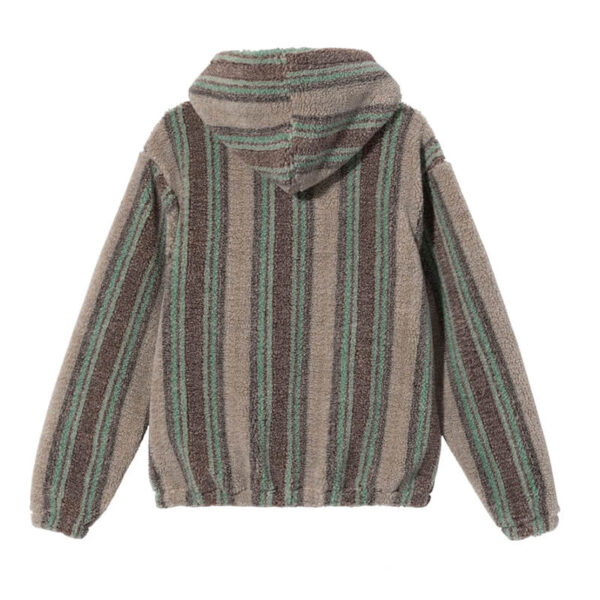 STUSSY STRIPE SHERPA HOODIE