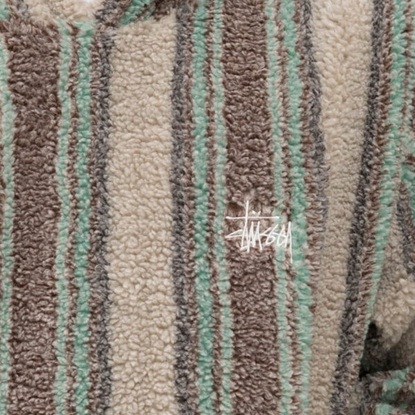 STUSSY STRIPE SHERPA HOODIE