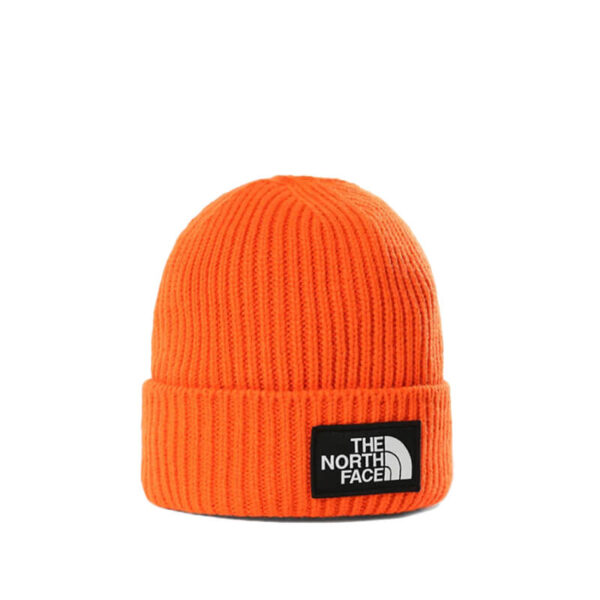 TNF BOX LOGO CUFFED BEANIE ORANGE