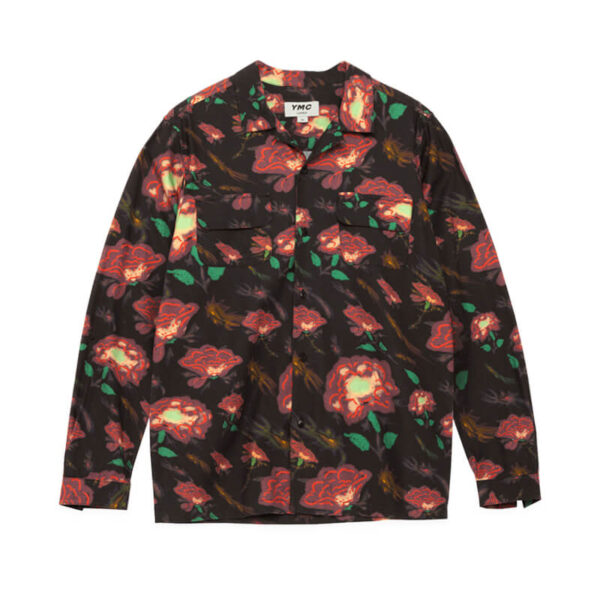 YMC Camisa Feathers Floral - Black