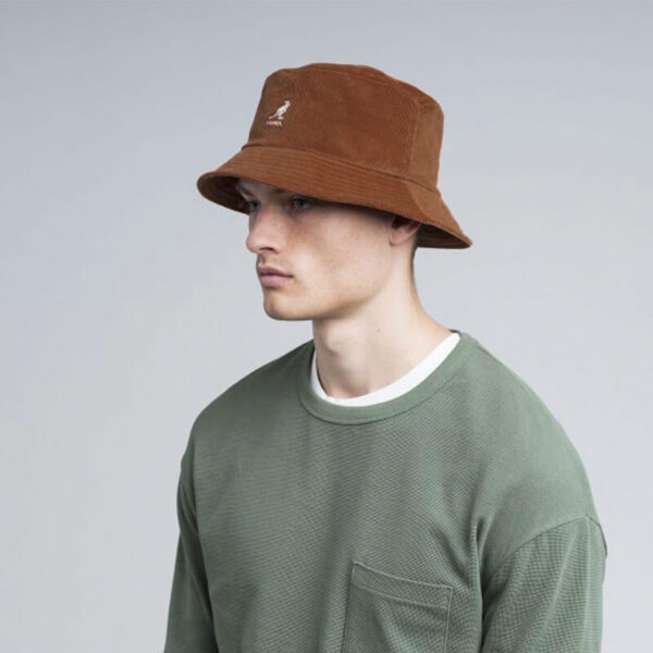 KANGOL CORD BUCKET BROWN