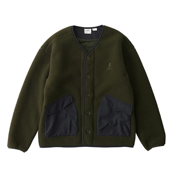 GRAMICCI BOA FLEECE CARDIGAN OLIVE
