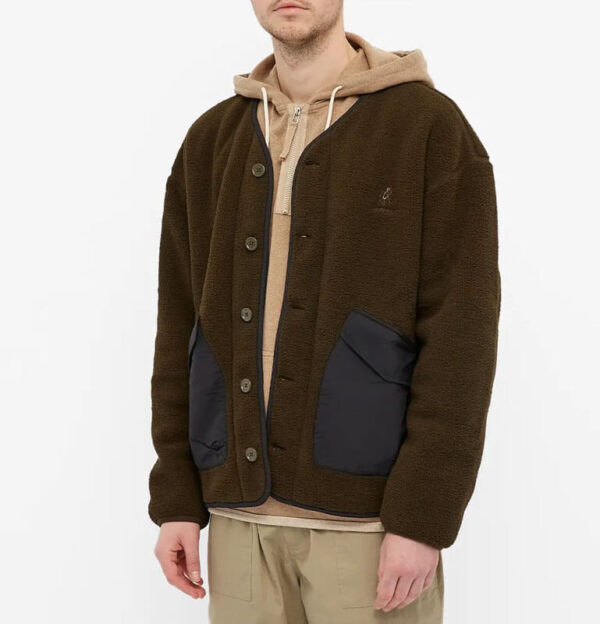 Boa Fleece Cardigan - Olive