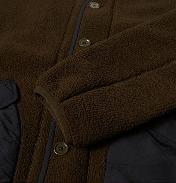 Boa Fleece Cardigan - Olive