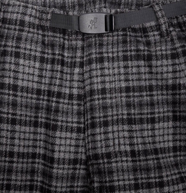 GRAMICCI WOOL TUC TAPERED PANTS GREY CHECK