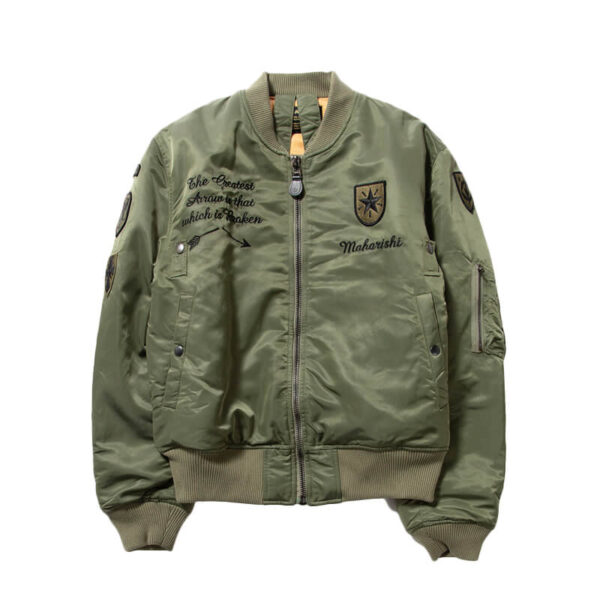 MAHARISHI SUBDUED MA1 FLIGHT NYLON JACKET OLIVE