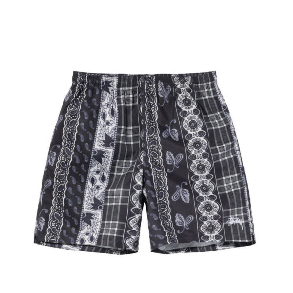 STUSSY Paisley Plaid Water Short - Black