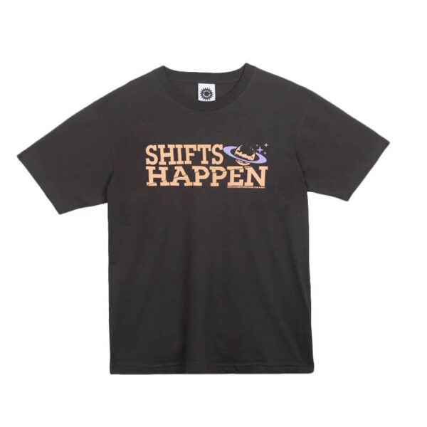 GOOD MORNING TAPES Camiseta Shifts Happen - Charcoal Black