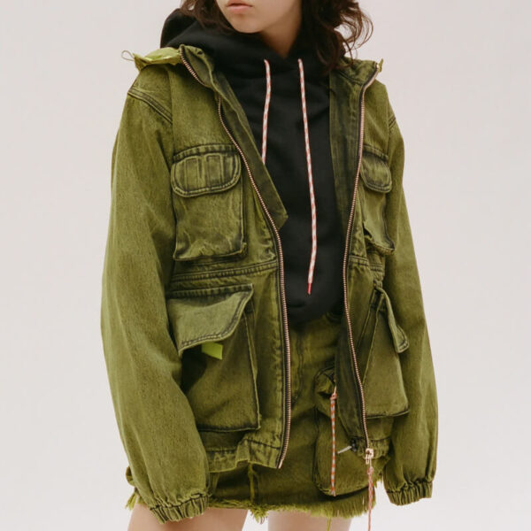 ARIES Chaqueta Denim Cargo - Lime