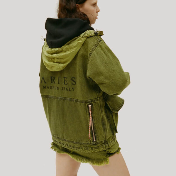 ARIES Chaqueta Denim Cargo - Lime