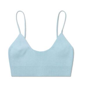 WOOD WOOD Hailey Crepe Knit Top - Pale Blue