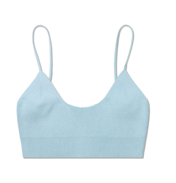 WOOD WOOD Hailey Crepe Knit Top - Pale Blue