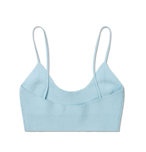 WOOD WOOD Hailey Crepe Knit Top - Pale Blue