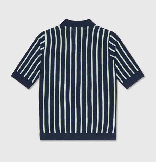 WOOD WOOD Janine Metalic Stripe Polo - Navy