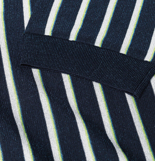 WOOD WOOD Polo Janine Metalic Stripe - Navy