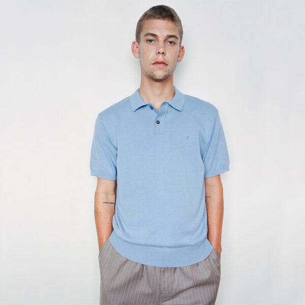 STUSSY CLASSIC POLO SWEATER BLUE