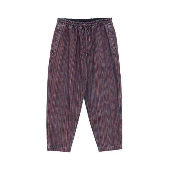 YMC ALVA UPCYCLED COTTON STRIPE DENIM SKATE TROUSERS MULTI