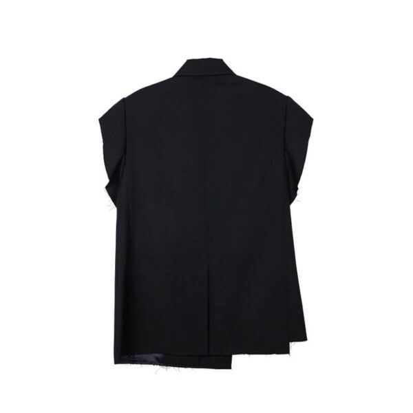Cuff Off Sleeve Hem Jacket - Black