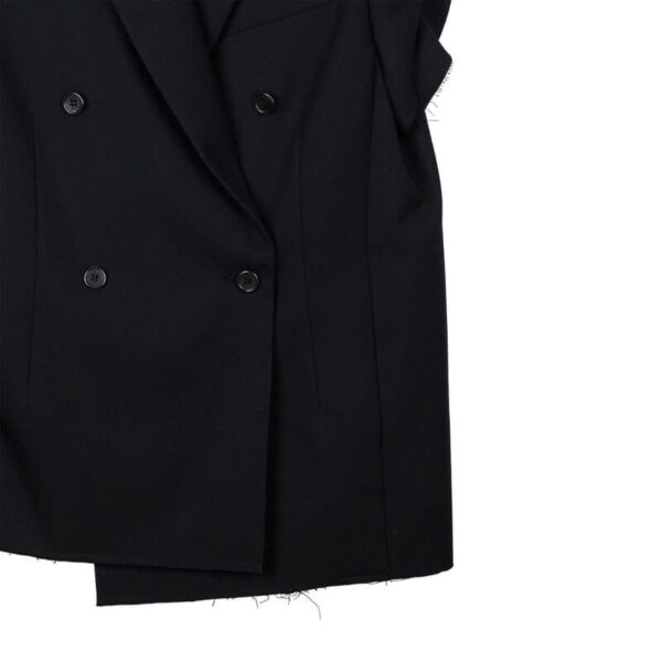 Cuff Off Sleeve Hem Jacket - Black