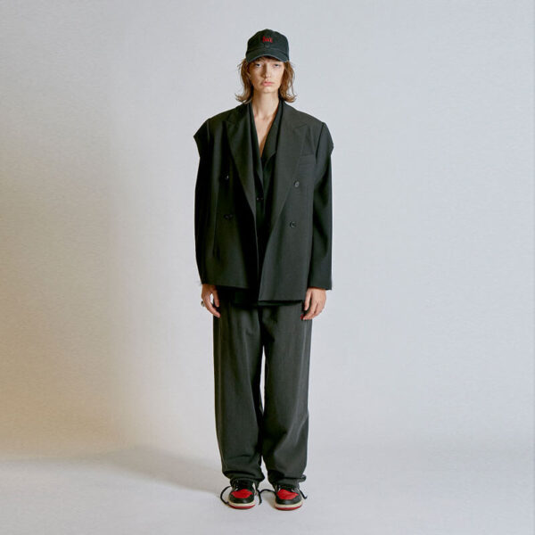 Cuff Off Sleeve Hem Jacket - Black