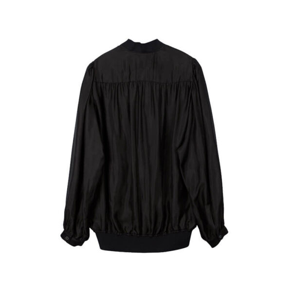 Logo Lining Blouse - Black